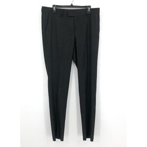 SOUL OF LONDON Pinstripes Flat Front Dress Pants 36R Black High Rise NWOT